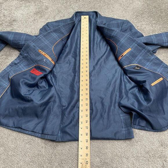 Bocaccio Uomo Suit Blazer Jacket Mens 40L Tartan Plaid Single Breasted Business - Picture 6 of 12